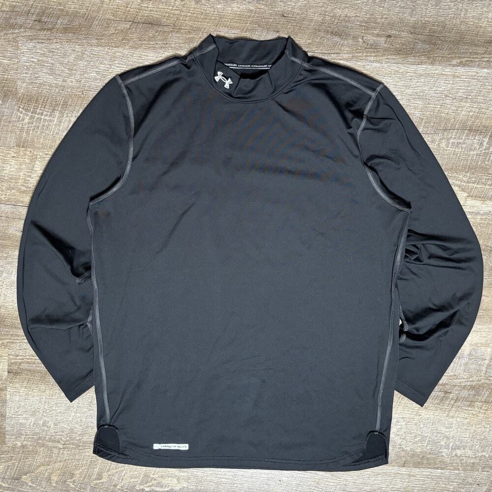 Under Armour Mock Turtleneck Compression Shirt Men’s XL BLACK Long Sleeve Thick